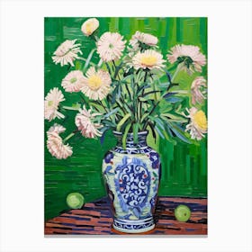 Flowers In A Vase Still Life Painting Asters 6 Canvas Print