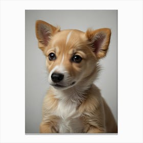 Corgi Puppy Portrait Canvas Print