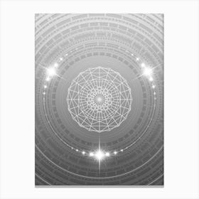 Geometric Glyph in White and Silver with Sparkle Array n.0075 Canvas Print