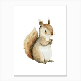 Squirrel Watercolor Painting Canvas Print