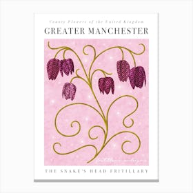County Flower of Greater Manchester The Snake's Head Fritillary Canvas Print