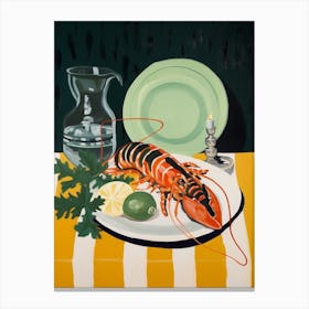 Crayfish 2 Italian Still Life Painting Canvas Print