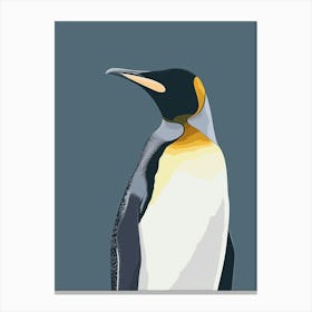 King Penguin Stewart Island Ulva Island Minimalist Illustration 3 Canvas Print