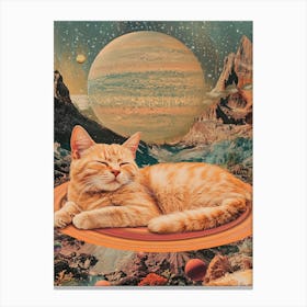 Cat On A Planet Canvas Print