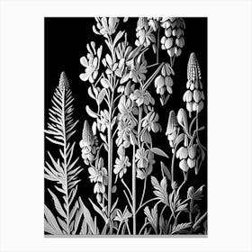 Lupine Wildflower Linocut Canvas Print