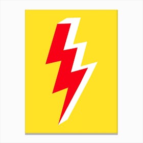 Triple Lightning Thunder Bolt in Red and Yellow Canvas Print