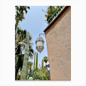 Lamp In A Cactus Garden Canvas Print