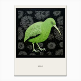 Ohara Koson Inspired Bird Painting Kiwi 2 Poster Canvas Print