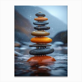 Zen Stones In The Water 1 Canvas Print