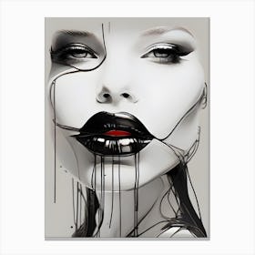 Black And White Painting Canvas Print