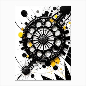 Black And Yellow Abstract Painting 2 Canvas Print