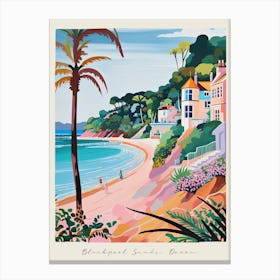 Poster Of Blackpool Sands, Devon, Matisse And Rousseau Style 3 Canvas Print