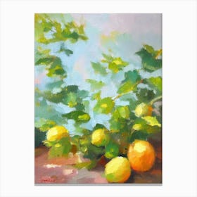 Lemon Button Fern 2 Impressionist Painting Plant Canvas Print