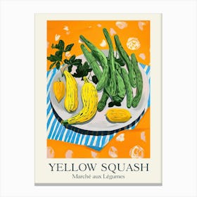 Marche Aux Legumes Yellow Squash Summer Illustration 3 Canvas Print