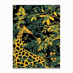 Giraffe In The Jungle 7 Canvas Print