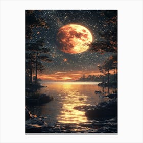 Full Moon Over Water 18 Canvas Print