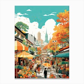 Bangkok In Autumn Fall Travel Art 1 Canvas Print