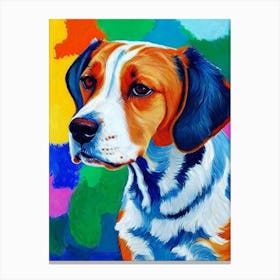 Beagle 2 Fauvist Style dog Canvas Print