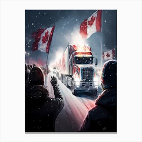 Truckers Convoy - Canadian Truck Rally Canvas Print