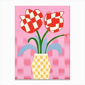Tulip Flower Vase 3 Canvas Print