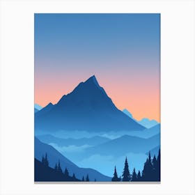 Misty Mountains Vertical Composition In Blue Tone 101 Canvas Print