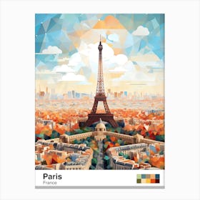 Paris, France, Geometric Illustration 3 Poster Canvas Print