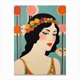 Woman With An Orange Crown Canvas Print