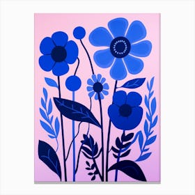 Blue Flower Illustration Lilac 2 Canvas Print