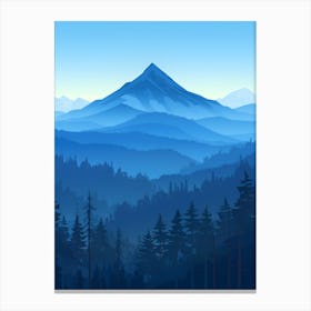 Mountain Landscape With Fog Canvas Print