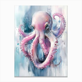 Pink Octopus Canvas Print Toile