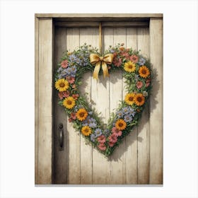 Heart Wreath Canvas Print