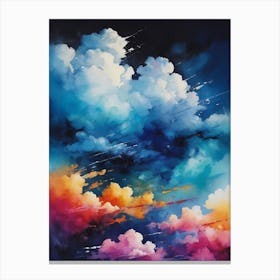 Abstract Glitch Clouds Sky (13) Canvas Print