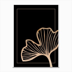 Gold Leaf on Black 1 Canvas Print