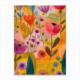 Colorful Flowers Painting Canvas Print