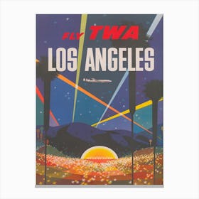 Los Angeles California Vintage Travel Poster Canvas Print
