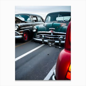 Old Cars On The Road 3 Canvas Print