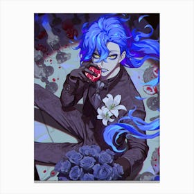 Anime Girl With Blue Hair 1 Canvas Print