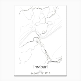 Imabari,Japan Minimalist Map Canvas Print