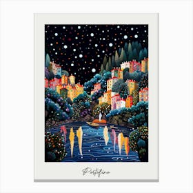 Poster Of Portofino, Italy, Illustration In The Style Of Pop Art 1 Canvas Print