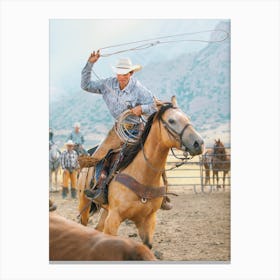 Cowboy Roping Canvas Print