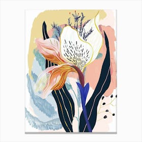 Colourful Flower Illustration Moonflower 3 Canvas Print
