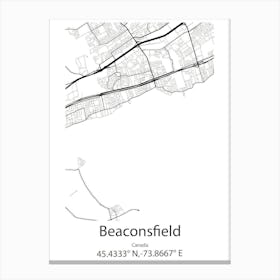 Beaconsfield,Canada Minimalist Map Canvas Print