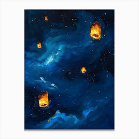 Lanterns In The Sky 2 Canvas Print