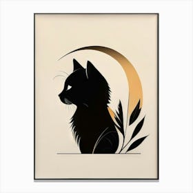 black cat mininalist portrait 7 Canvas Print