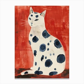 Polka Dot Cat 12 Canvas Print