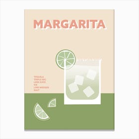 Margarita Cocktail Green Colourful Wall Canvas Print