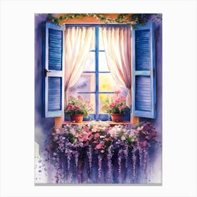 Window With Flowers Canvas Print