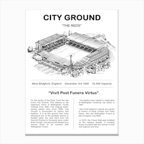 City Ground Football Stadium Canvas Print