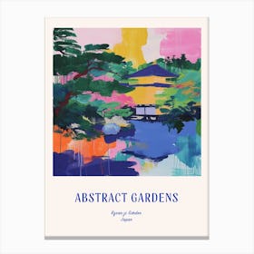 Colourful Gardens Ryoan Ji Garden Japan 2 Blue Poster Canvas Print
