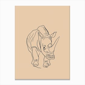 Rhinoceros - Boho, Line Art Canvas Print